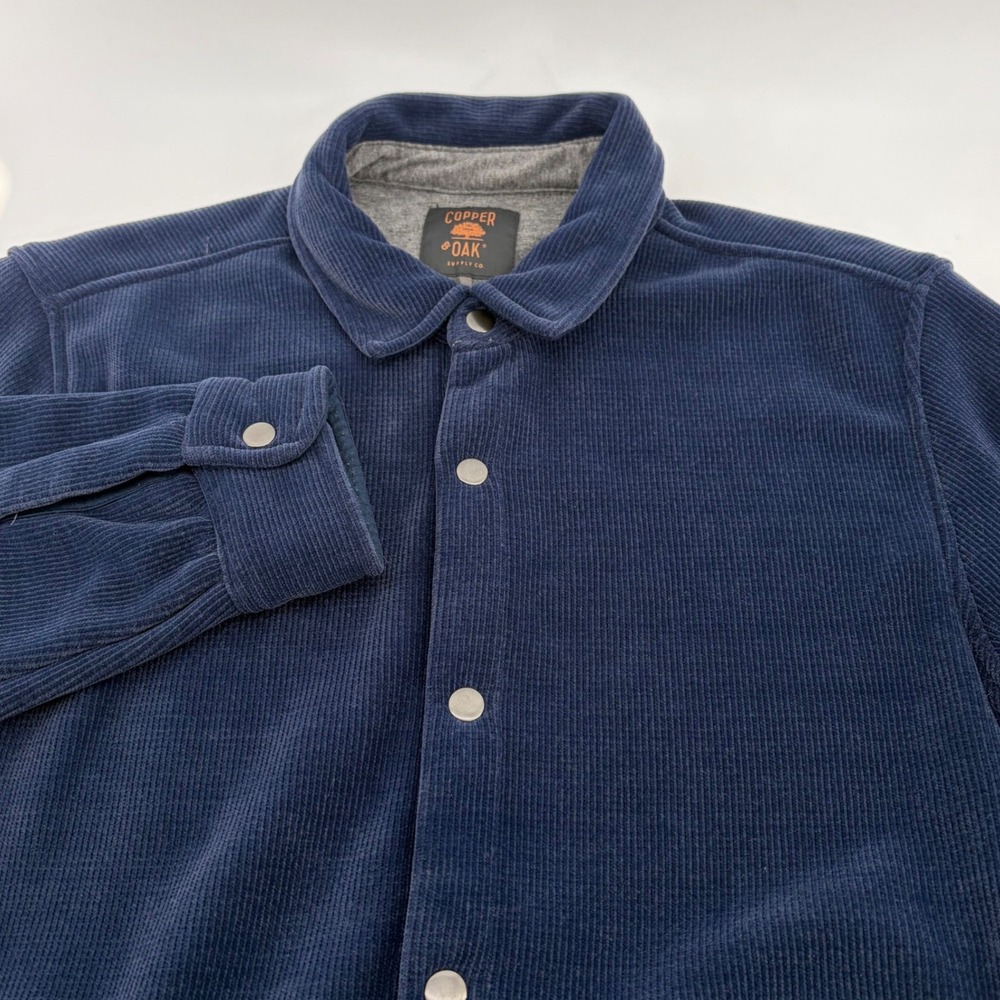Copper Oak Supply Co Corduroy Snap Front Jacket Navy Blue Men's Size L - Picture 2 of 9
